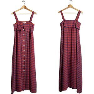NWOT Opening Ceremony 100% Silk Patterned Tent Maxi Dress Women's 0 Orange Flowy